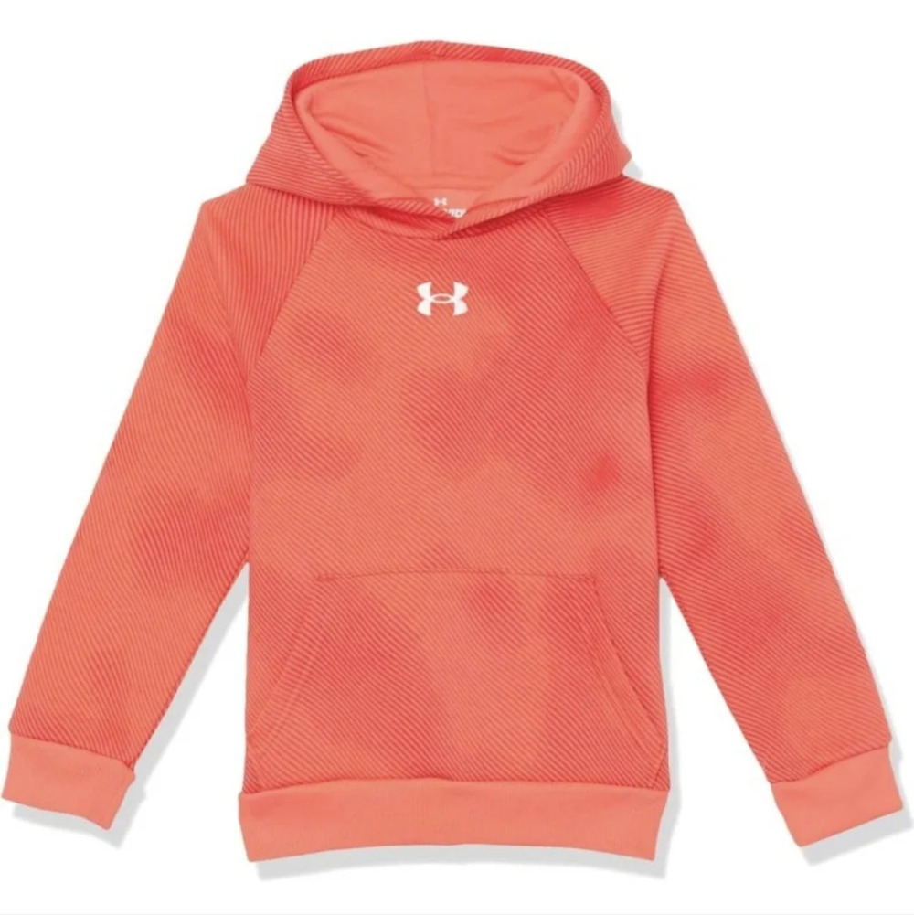 NWT Under Armour Boy's Rival Fleece Printed Striped Sweatshirt XS Youth